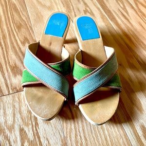 Coach Sharon criss cross suede mule sandals